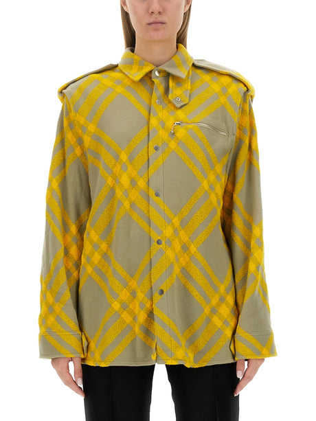 BURBERRY Elegant Check Pattern Shirt Size 8