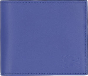 BURBERRY Blue Leather Flap-Over Wallet for Men - FW23 Collection