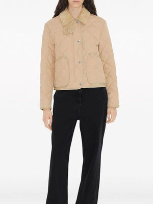 BURBERRY Beige Quilted Barn Jacket with Thermoregulation Technology for Women's SS24 Collection