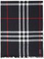 BURBERRY Luxurious Navy Check Scarf for Men - FW24