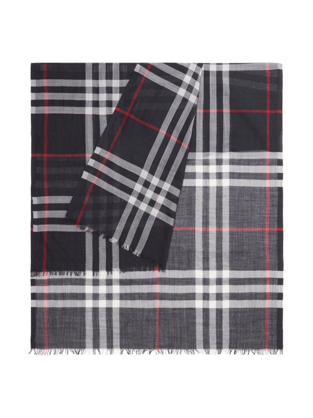 BURBERRY Luxurious Navy Check Scarf for Men - FW24