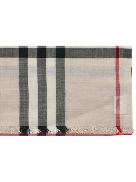 BURBERRY Luxurious Wool and Silk Blend Check Scarf for Men