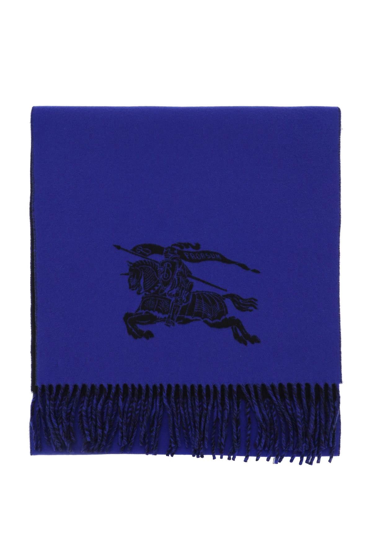 BURBERRY Reversible Cashmere Scarf with Jacquard Equestrian Knight Design for Men