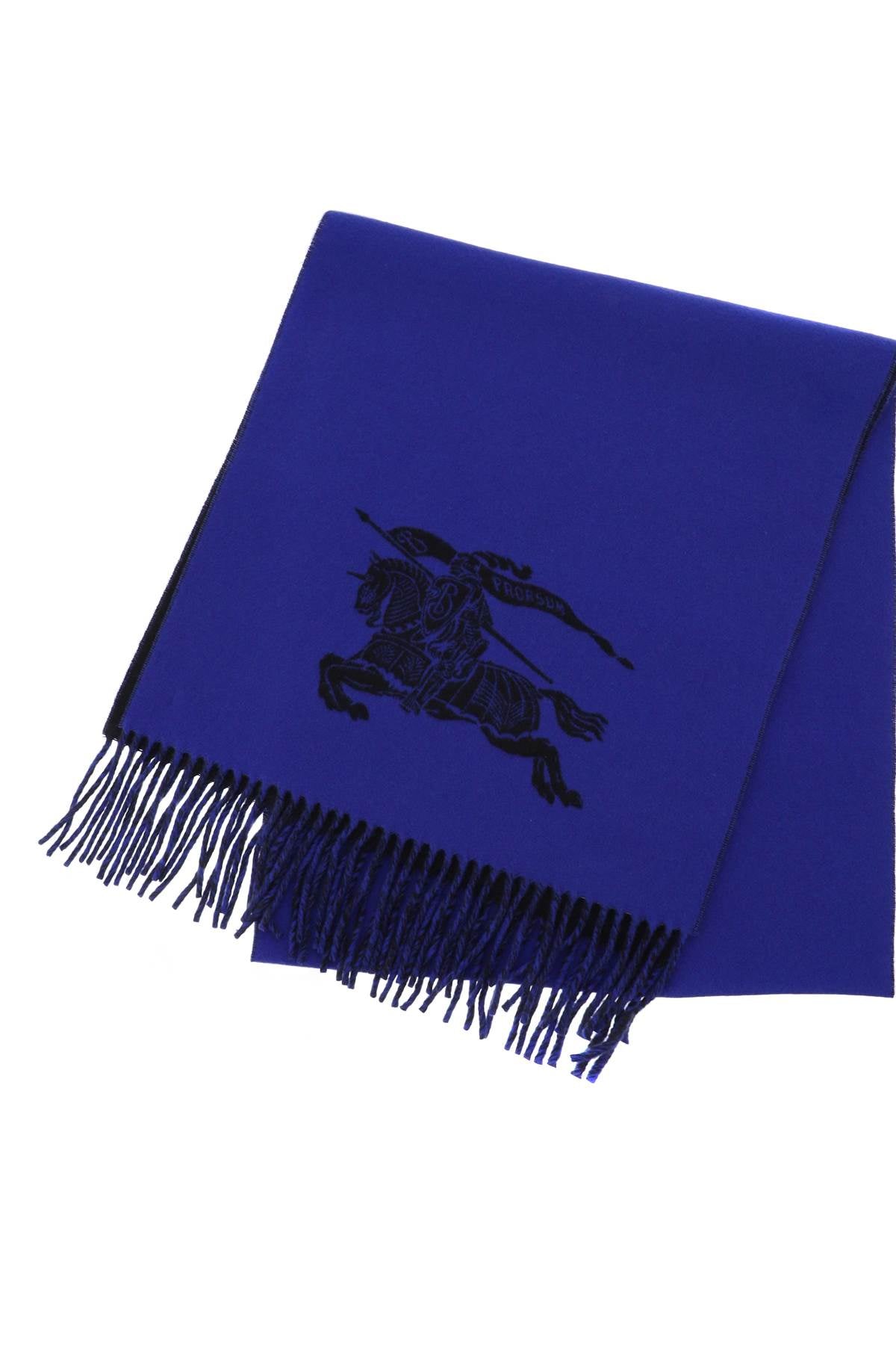 BURBERRY Reversible Cashmere Scarf with Jacquard Equestrian Knight Design for Men