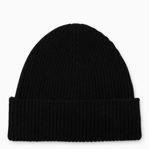 BURBERRY Men's Black Cashmere Hat with Turn Up Brim for FW23