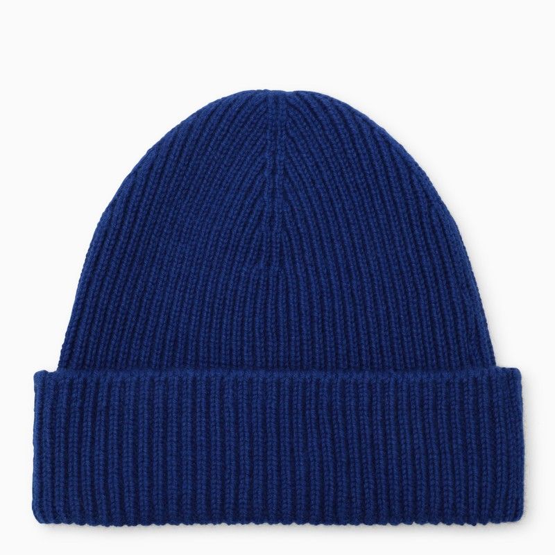 BURBERRY Blue Cashmere Knit Beanie for Men