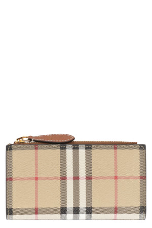 BURBERRY Beige Check Print Wallet for Women - FW23