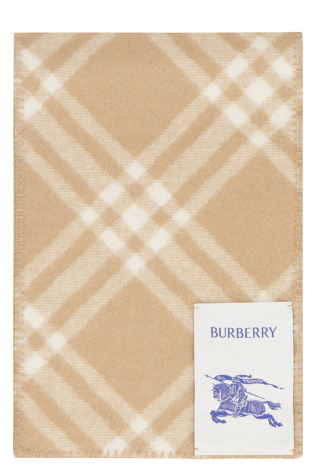 BURBERRY Luxury Wool Check Scarf for Men in Beige - FW23 Collection