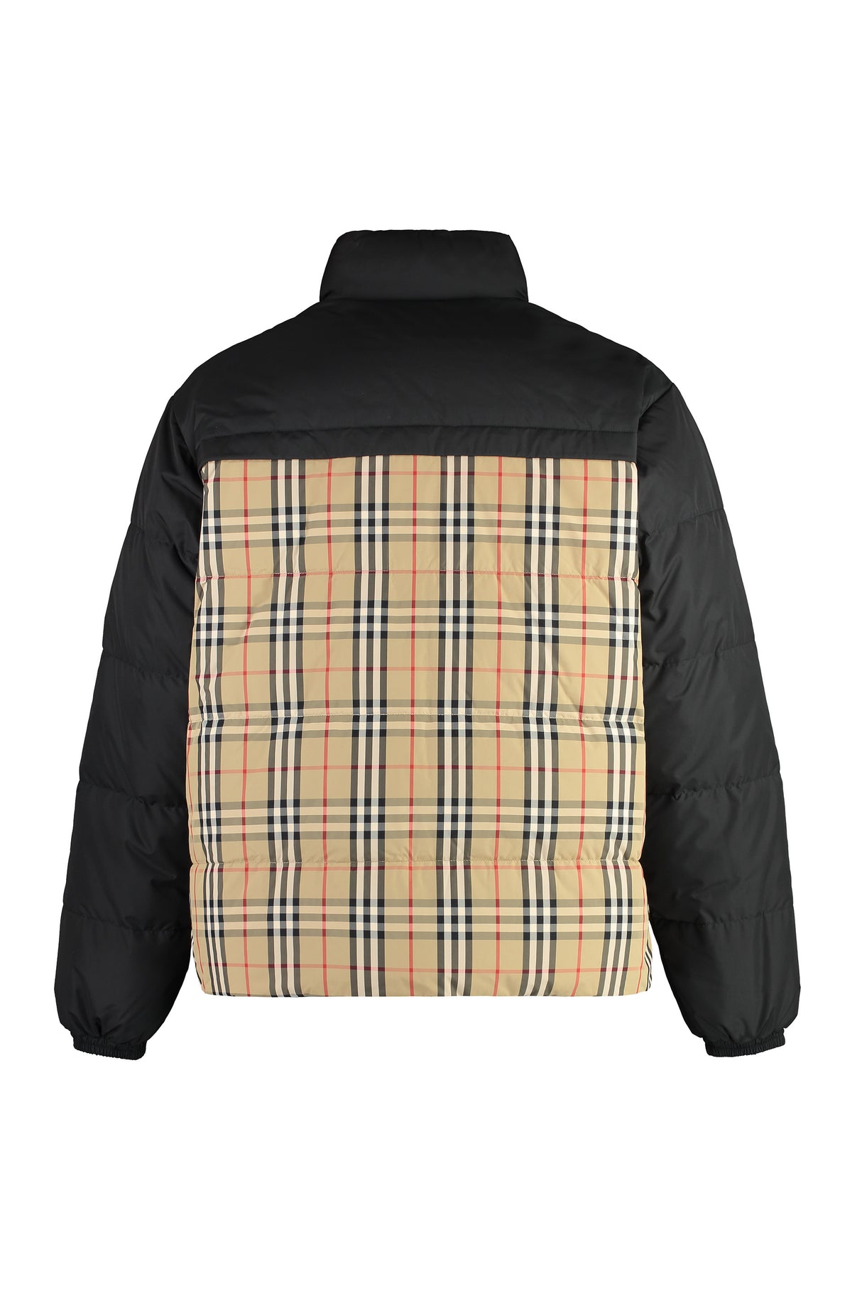 BURBERRY Reversible Down Jacket for Men - Check Motif, Elastic Cuffs, Adjustable Drawstring Hem