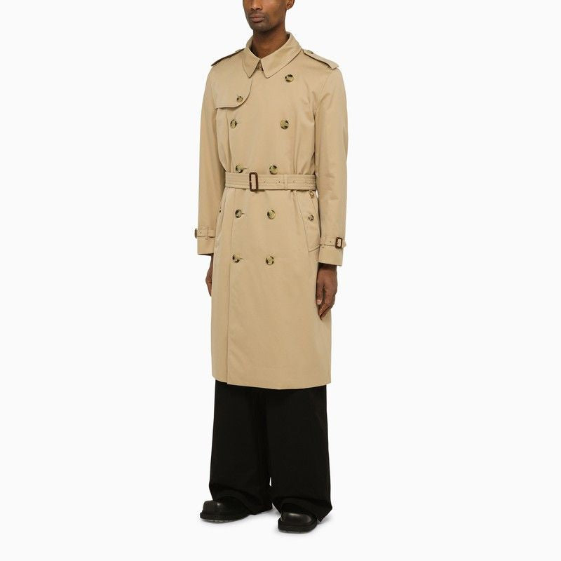 BURBERRY Mens Double-Breasted Trench Jacket in Beige