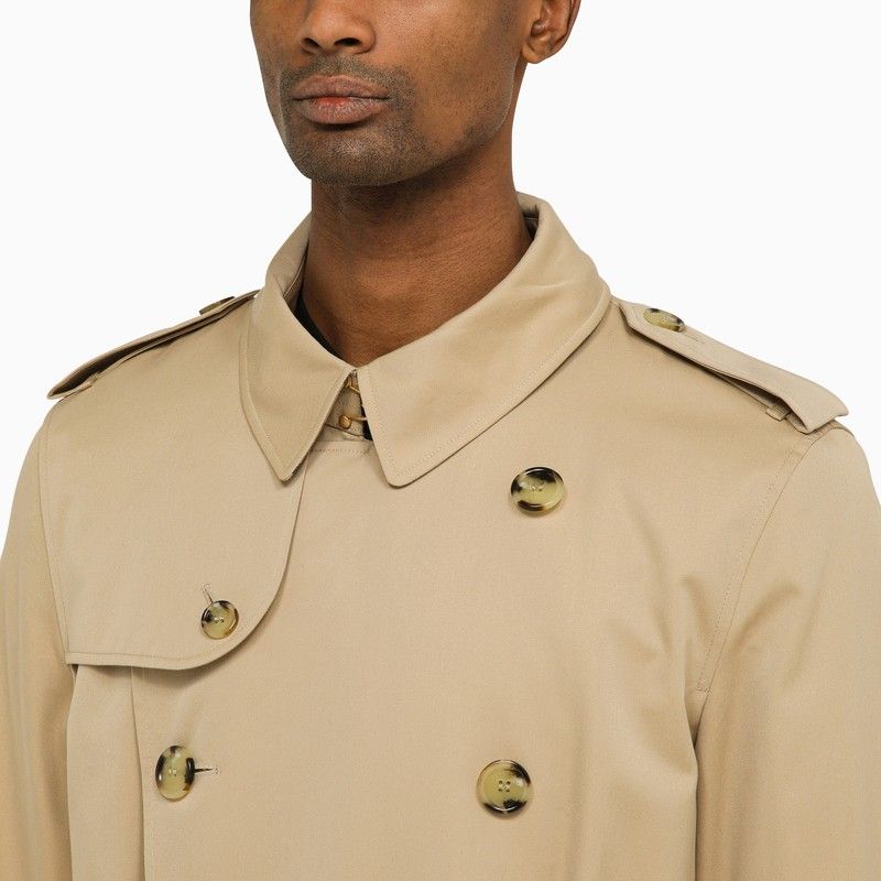 BURBERRY Mens Double-Breasted Trench Jacket in Beige