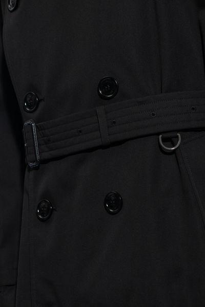 BURBERRY Men's Black Cotton Trench Jacket for Fall/Winter 2024