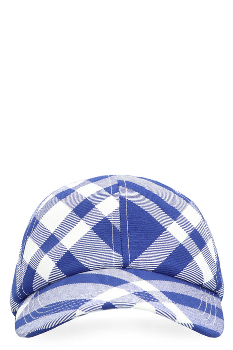 BURBERRY Men's Printed Baseball Cap in White - Adjustable Size, Rigid Sun Visor, Wool & Polyester Blend - FW23