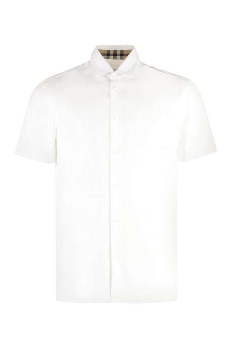 BURBERRY Men's Contemporary White Cotton Blend Tee