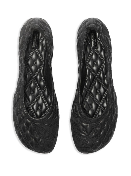 BURBERRY Black Leather Ballerina Sandals for Women