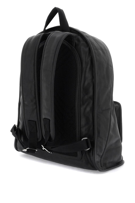 BURBERRY Crinkled Leather Shield Backpack for Men