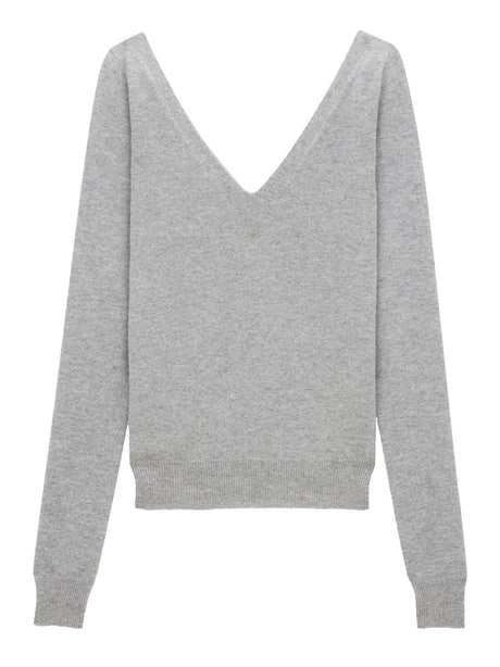 SAINT LAURENT V Neck Cashmere Sweater for Women