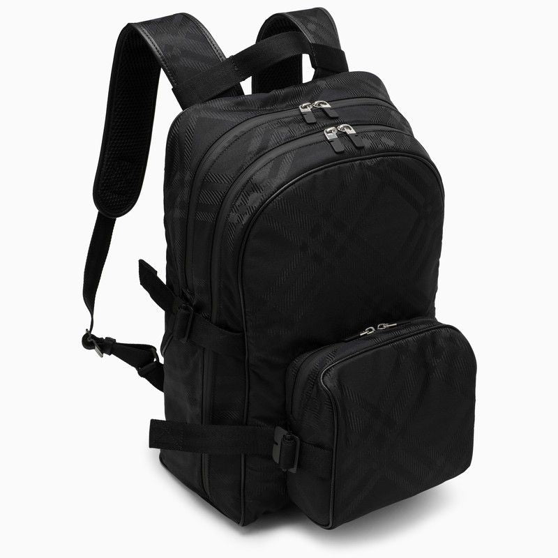 BURBERRY Black Jacquard Check Backpack for Men