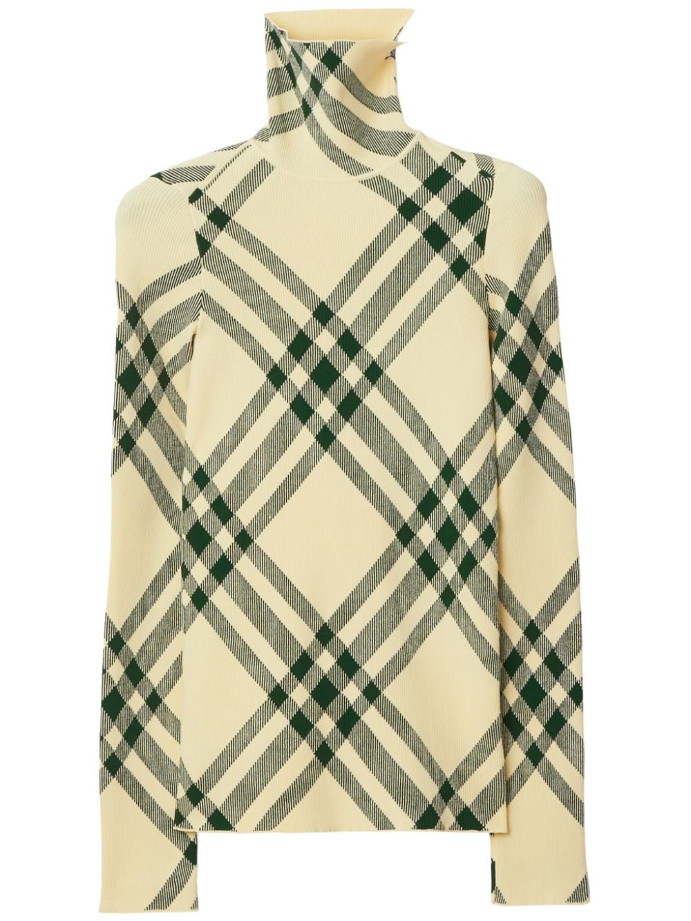 BURBERRY Check Pattern High Neck Sweater for Women