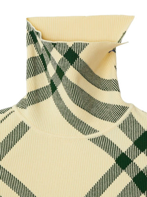 BURBERRY Check Pattern High Neck Sweater for Women