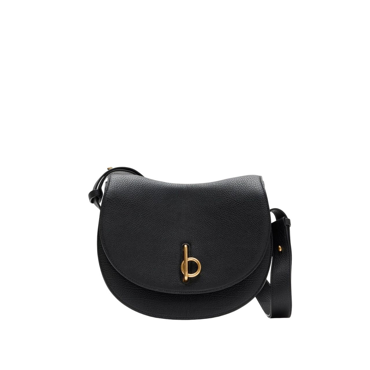 BURBERRY Black Calf Leather Top-Handle Medium Shopping Bag for Women