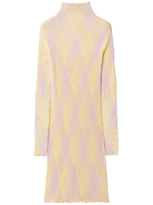 BURBERRY Argyle Ribbed Knit Dress - Summer 2024 Collection