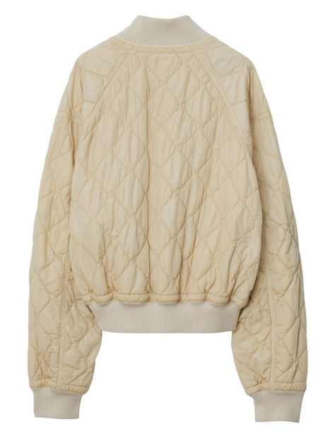 BURBERRY Quilted Bomber Jacket for Women - SS24 Grey