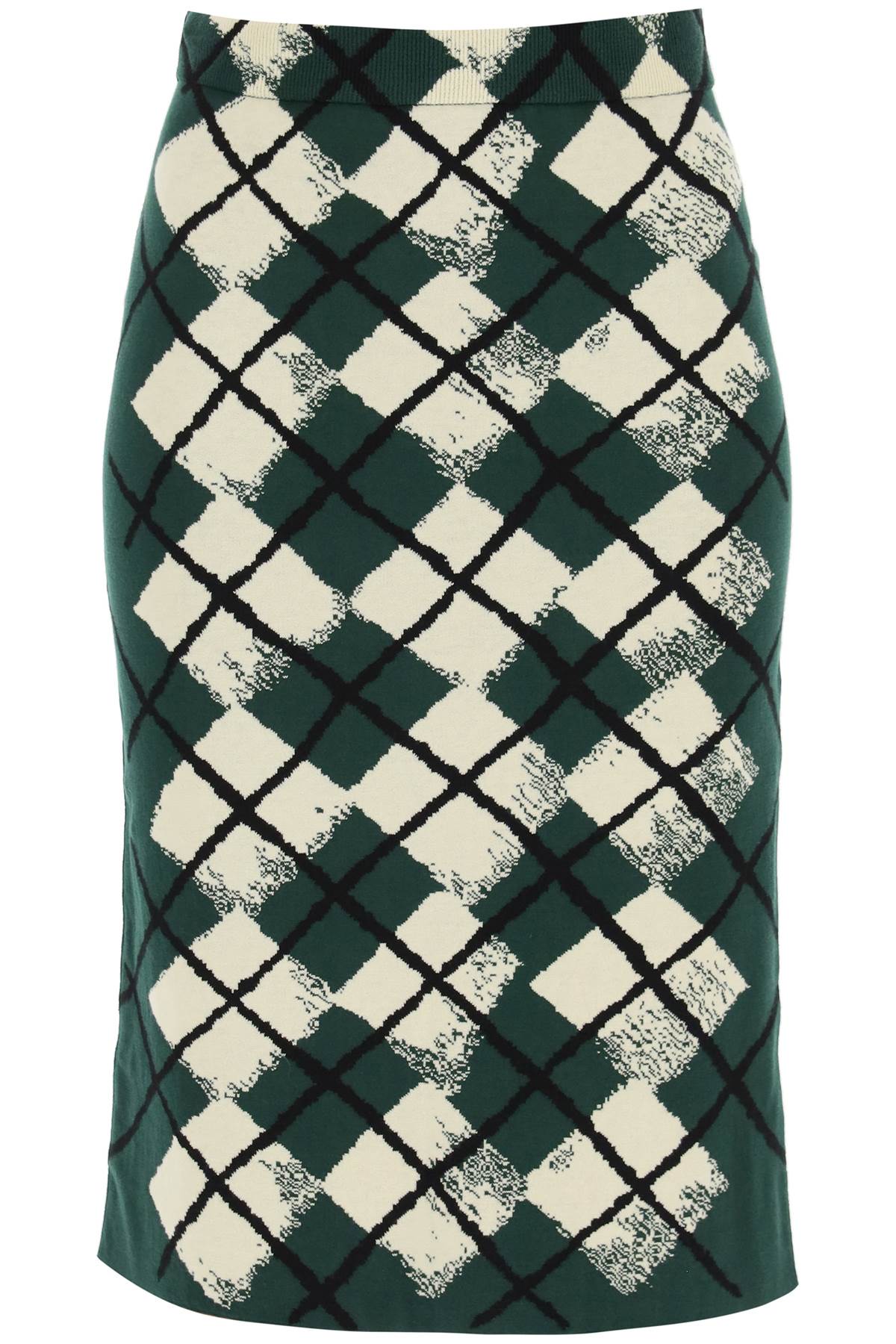 BURBERRY Elegant Green Diamond Jacquard Skirt for Women