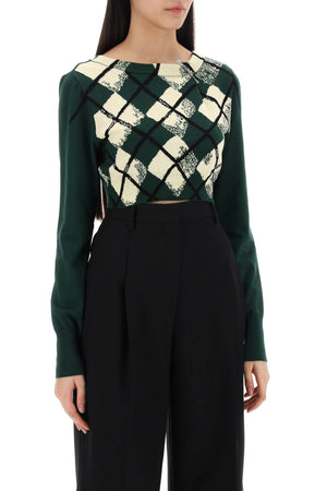 BURBERRY Custom Argyle Knit Pullover - Green