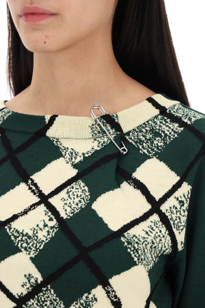 BURBERRY Custom Argyle Knit Pullover - Green