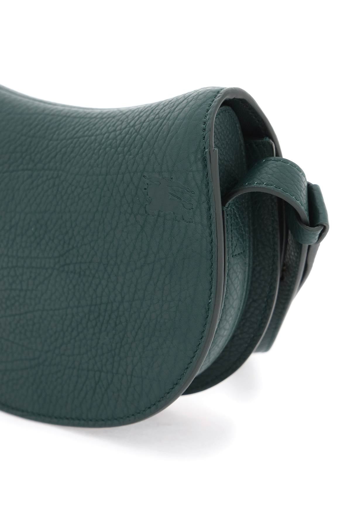 BURBERRY Mini Equestrian Knight Green Calfskin Shoulder Bag with Gold-Tone Hardware, 19x6x16cm