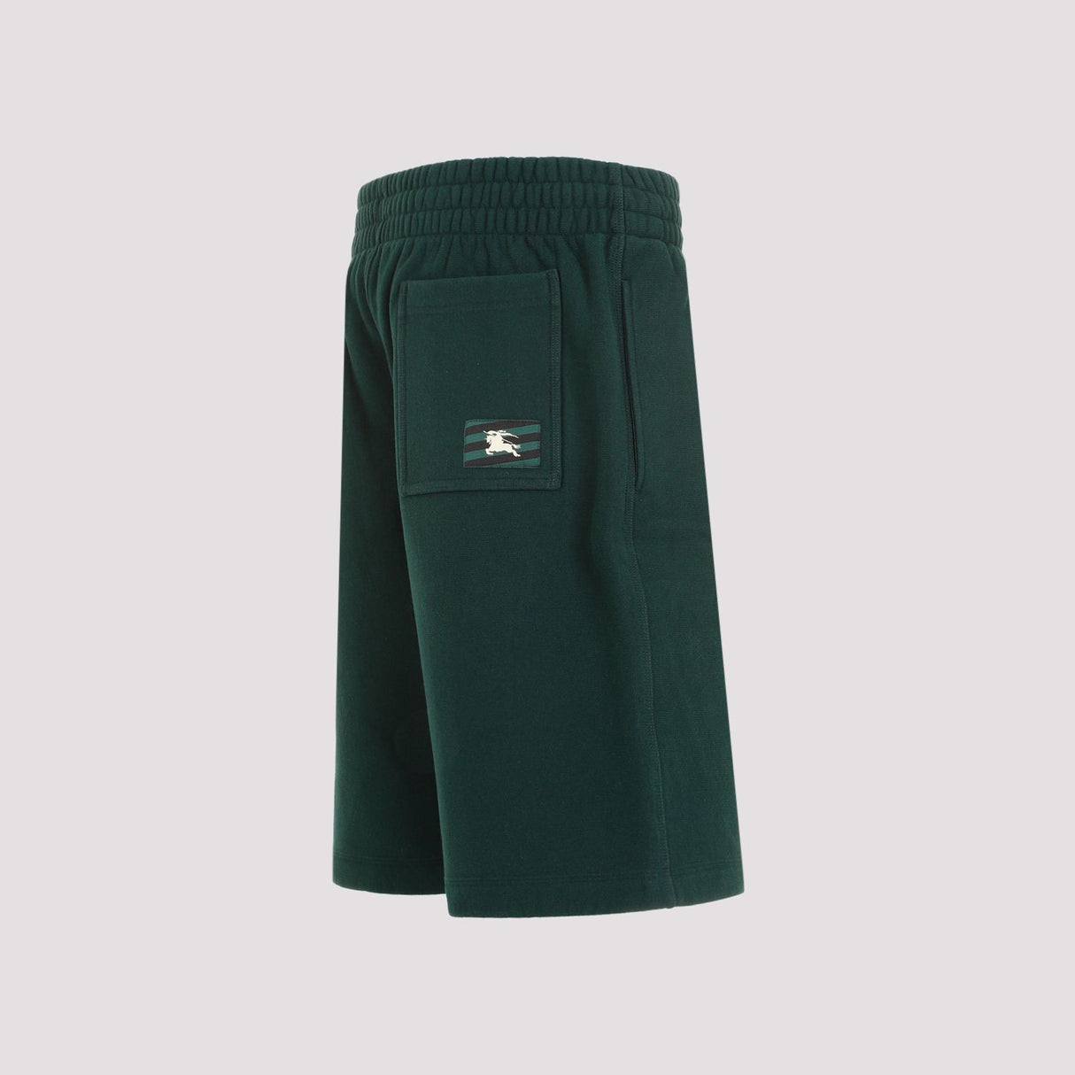 BURBERRY Men's Green Equestrian Knight Cotton Shorts