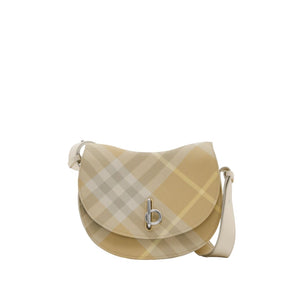 BURBERRY Tan Wool Blend Medium Rocking Horse Crossbody Bag for Women