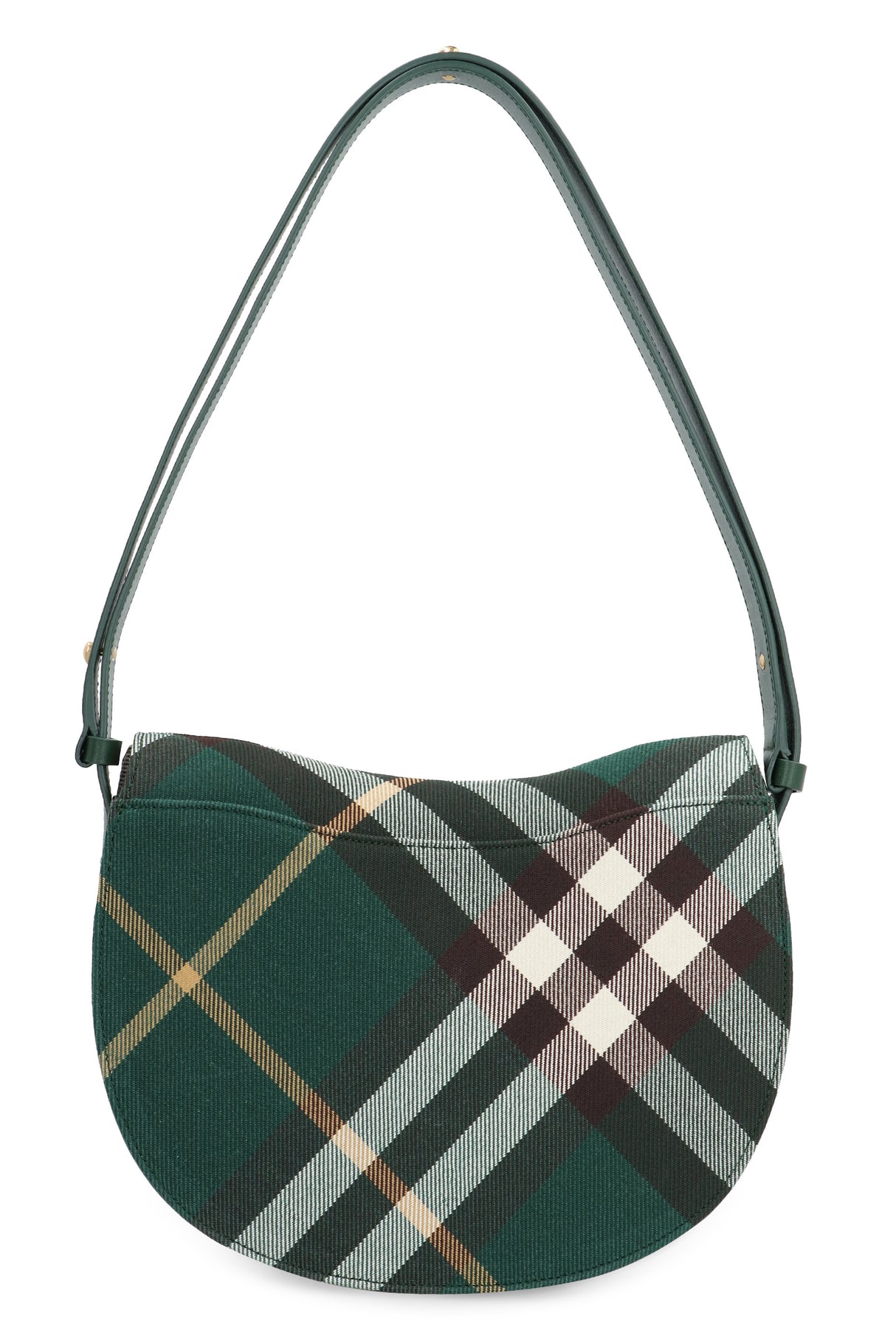 BURBERRY Green Check Crossbody Handbag - Women's Leather Shoulder Bag for SS24