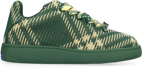 BURBERRY Green Check Low-Top Sneakers for Men