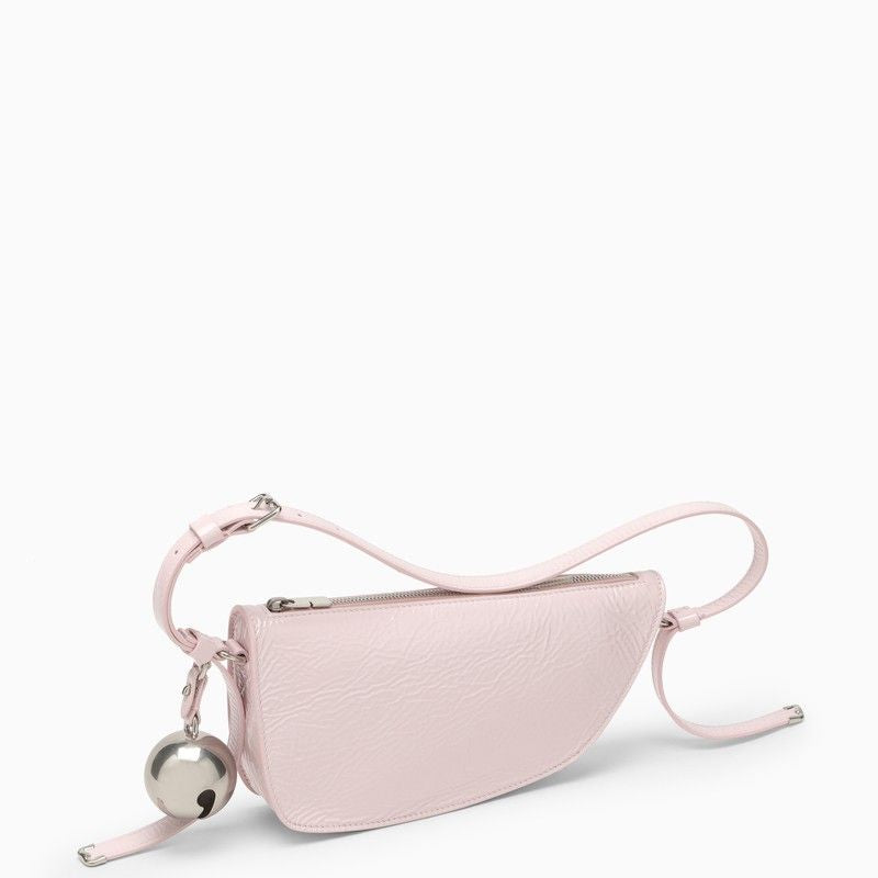 BURBERRY Pink Lamb Leather Shoulder Bag with Antique Silver-Tone Hardware