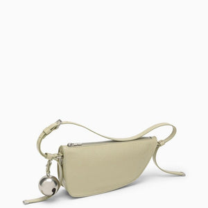 BURBERRY Mini Hunter Green Lambskin Leather Crossbody Bag with Shield Design and Silver Accents