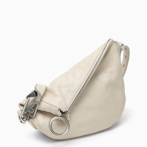 BURBERRY Tan Ruched Calfskin Convertible Mini Shoulder Bag with Silver-Tone Hardware