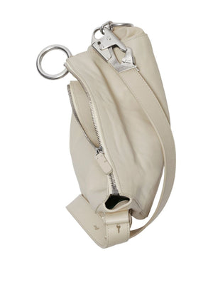 Túi xách da trắng sữa bao tay với dây đeo điều chỉnh cho phụ nữ