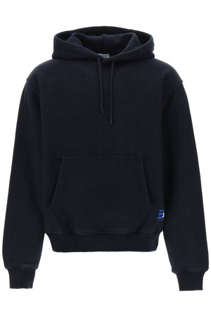 BURBERRY Black Oversized Fleece-Back Cotton Hoodie for Men