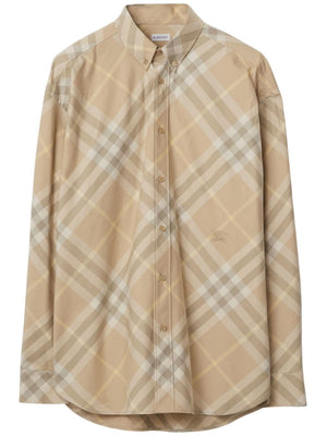 BURBERRY Stylish Beige Vintage Check Cotton Shirt for Men