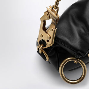 BURBERRY Elegant Black Leather Mini Handbag