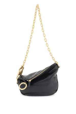 BURBERRY Small Knight Crossbody Handbag in Black Nappa Leather with Horse Detail and Gold Hardware