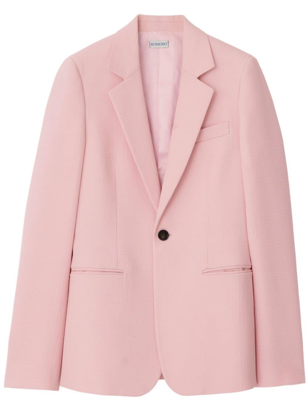 BURBERRY Pink Wool Tailored Jacket for Women - SS24 Collection