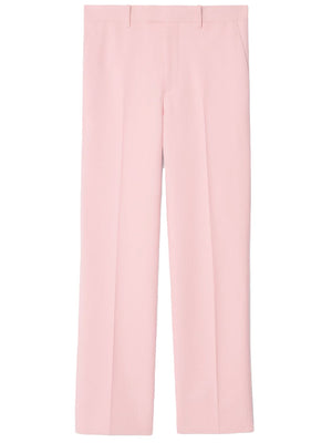 BURBERRY Pink Wool Tailored Trousers for Women