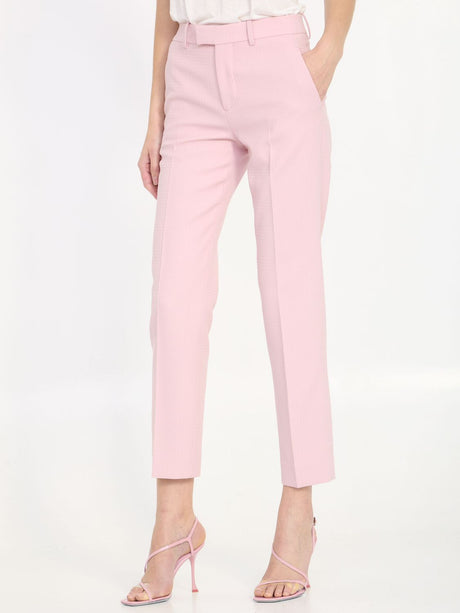 BURBERRY Pink Wool Tailored Trousers for Women