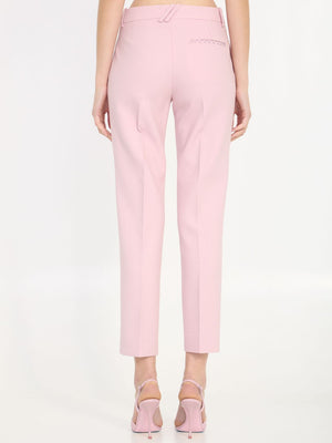 BURBERRY Pink Wool Tailored Trousers for Women