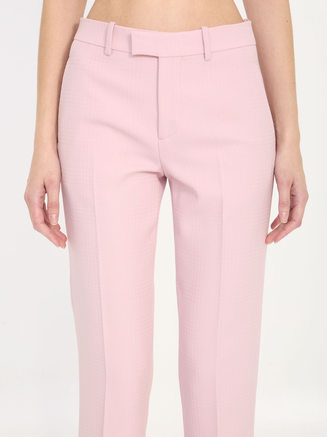 BURBERRY Pink Wool Tailored Trousers for Women