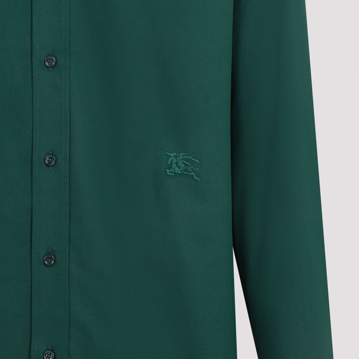 BURBERRY Men's Green Cotton Shirt for SS24