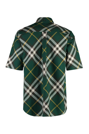 BURBERRY Oversized Green Check Cotton Shirt for Men